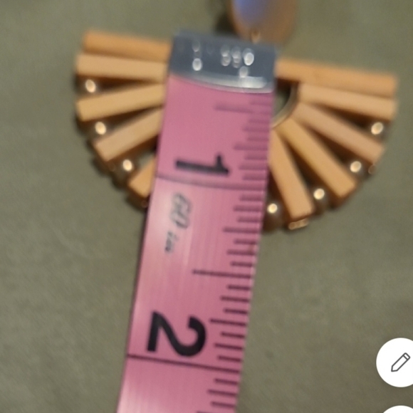 Tan and Gold Boho Earrings Statement Piece - Picture 5 of 6